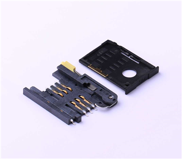 SIM卡连接器 > MiniSIM卡 6PIN 按键式退卡 卡座卡托（2件套）>KH-SIM2-2.54-8F4